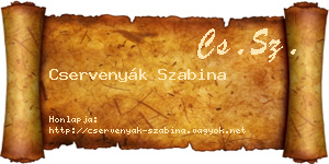 Cservenyák Szabina névjegykártya